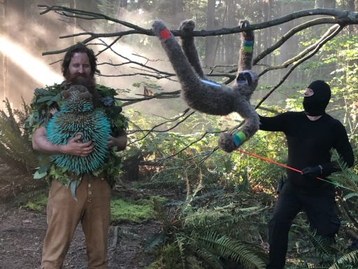 Puppeteering the sloth for a online commercial